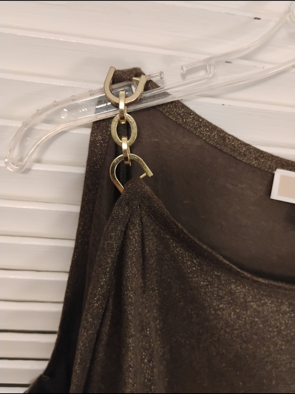 Michael Kors Metallic Brown Knit Top with Gold Lurex - Picture 5 of 7